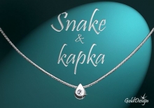 Snake - kapka - řetízek stříbřený